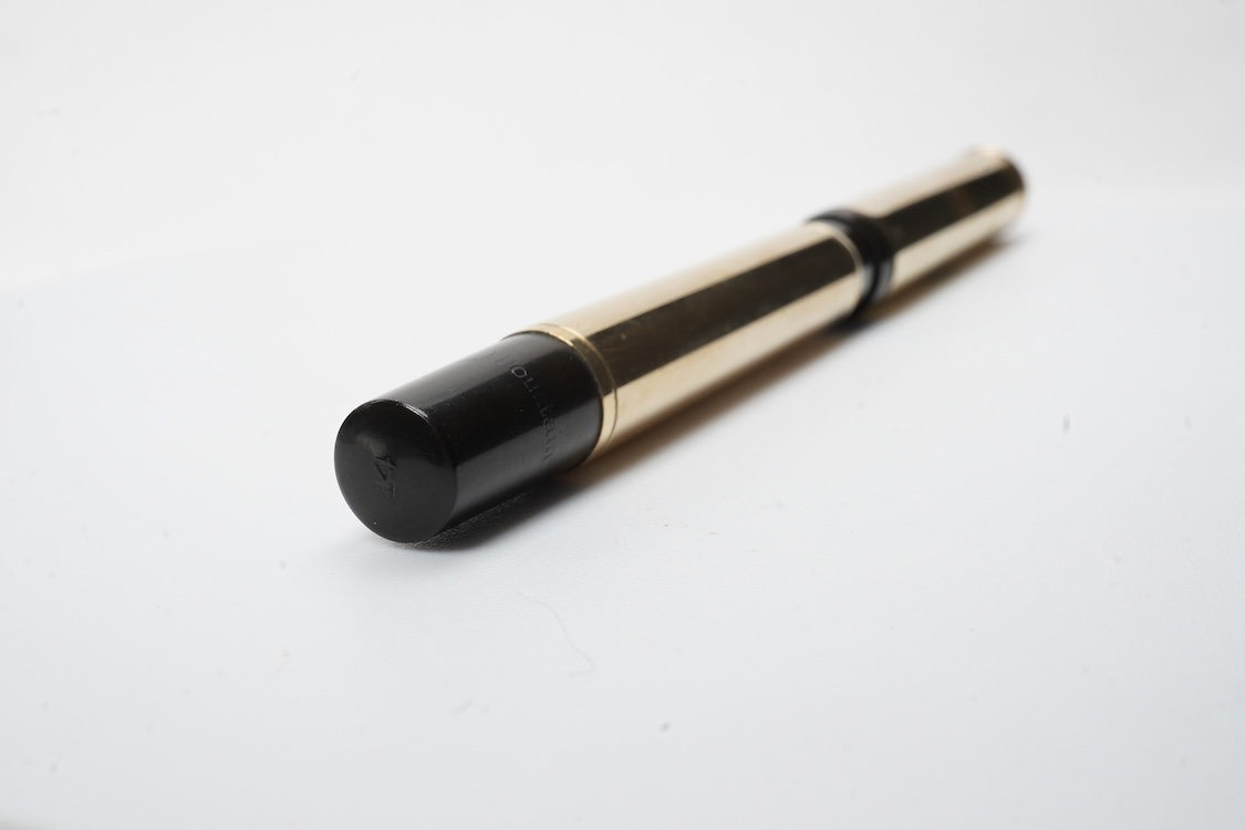 A rare Waterman eye dropper with French control marks with cornelian stone cap top. Highly collectable and sought after pen